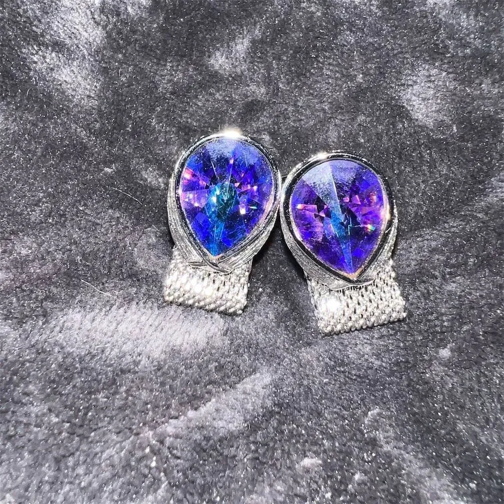 Vintage Volcano Faceted Crystal Mesh Men’s Cufflinks